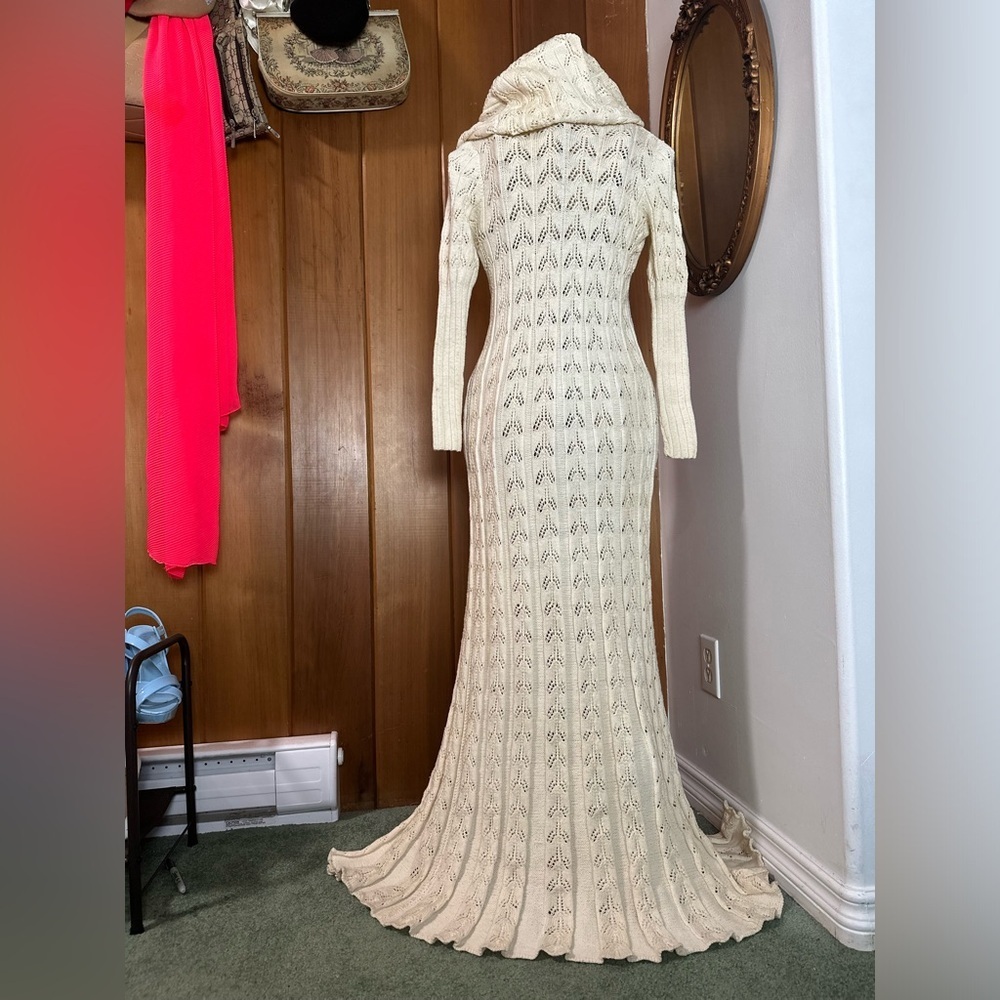 Vintage 1970s, knit, floor length sweater, small